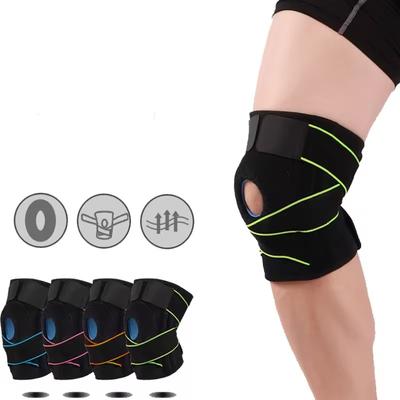 Knee Brace Support Sleeve Adjustable Open Patella Stabilizer Protector Sports Running Knee Wrap Arthritis Meniscus Tear Kneepad