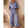 GMXIA Women's Fashion Casual Autumn Winter Long Sleeve POLO Neck Pants Suits