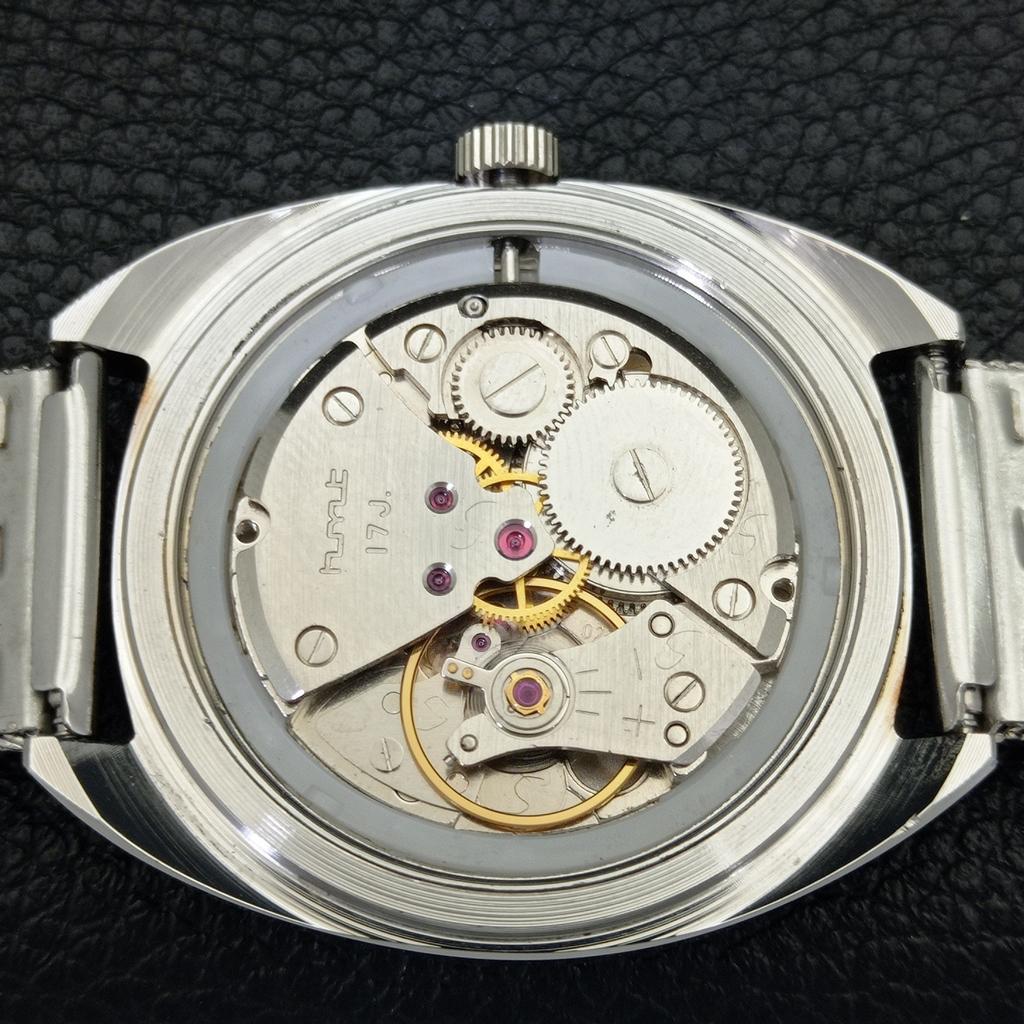 VINTAGE HMT KOHINOOR HAND-WINDING INDIAN MENS WHITE COLOR DIAL WATCH a440940-4 HT-a440940