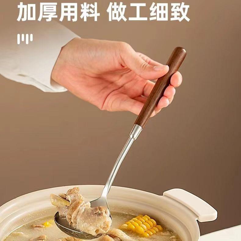 Edelstahl Löffel Schöpfkelle Vintage Zuhause Suppe Breilöffel Restaurant Hotpot Löffel Kochlöffel Schöpfkelle