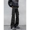 Niche Slim-fit Personalized Hip-hop Camouflage Straight-leg Jeans Men's Versatile Fashion Multi-pocket Splicing Design Overalls