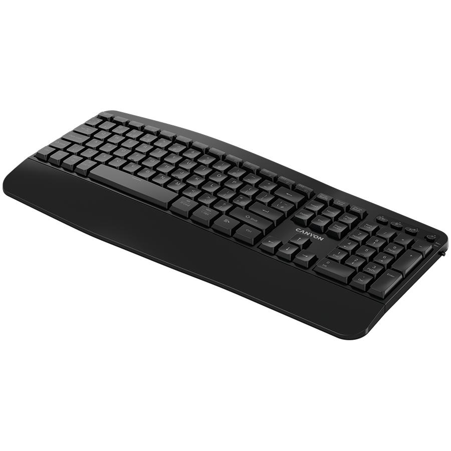 Canyon Klawiatura Hkb-W6 Bezprzewodowa Ergonomia Czarna