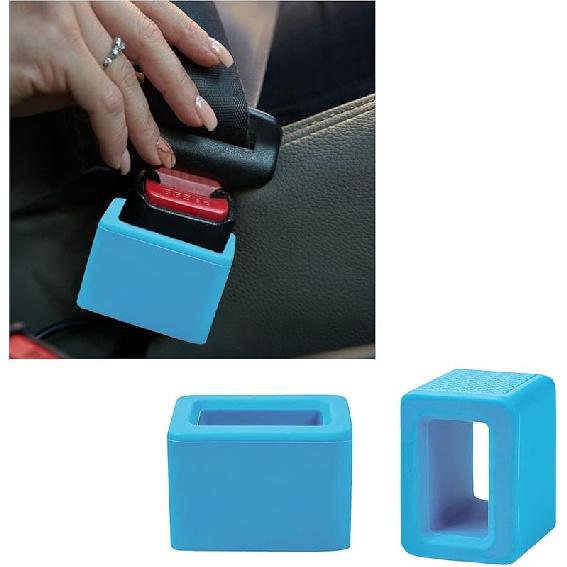 Augeny 2PCS Seat Belt Buckle Holder, Silicone Auto Rear Seatbelt Buckle Booster To Makes Receptacle Stand Upright For Easy Access, Universal Vehicle