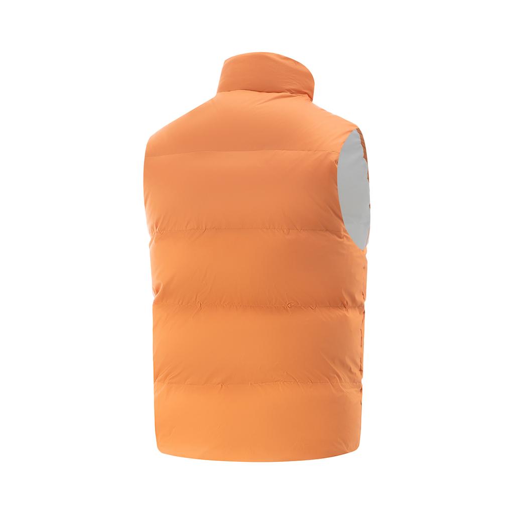 Li Ning Table Tennis Series Comfortable Casual Simple Stand Collar Zipper Letter Warm Vest Unisex Vest Pheasant-Brown AMRV065-4