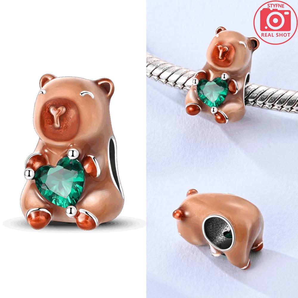 Original Charm Copper Penguin Blue Zircon Rabbit Koala Animals Beads Fit Bracelet Accessory Gift Jewelry Diy Women