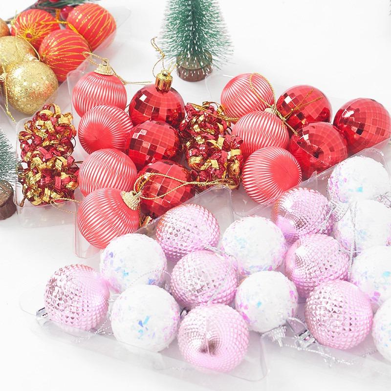 17Pcs 4CM Christmas Balls Christmas Tree Ornaments Hanging Xmas Tree Pendants Party Home Decor 2025 New Year Navidad Gifts Decor