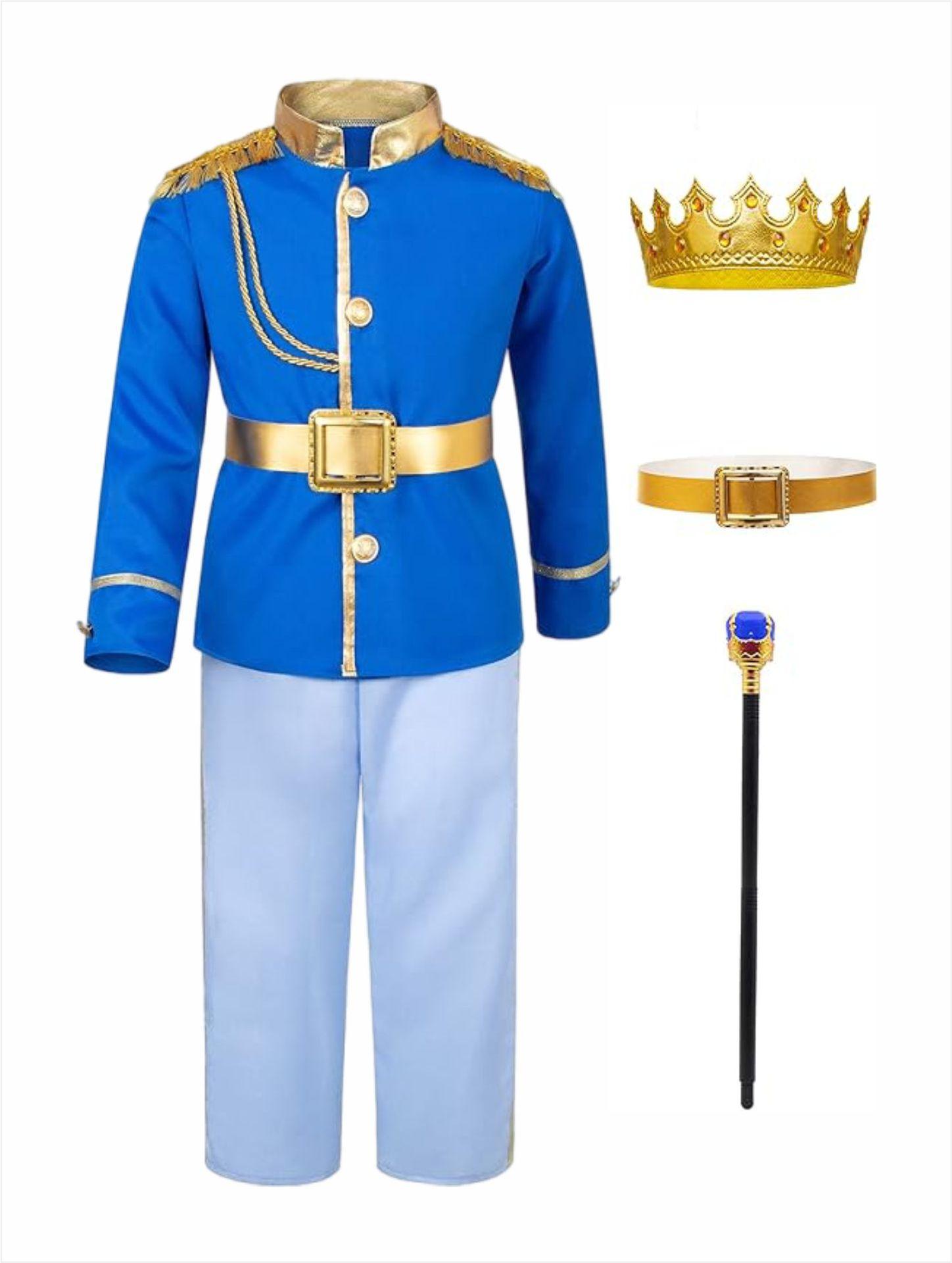 Хэллоуин Принц Костюм для переодевания Детский костюм для выступления Королевский Принц Косплей Костюм Костюм для вечеринки s (recommended 110cm)