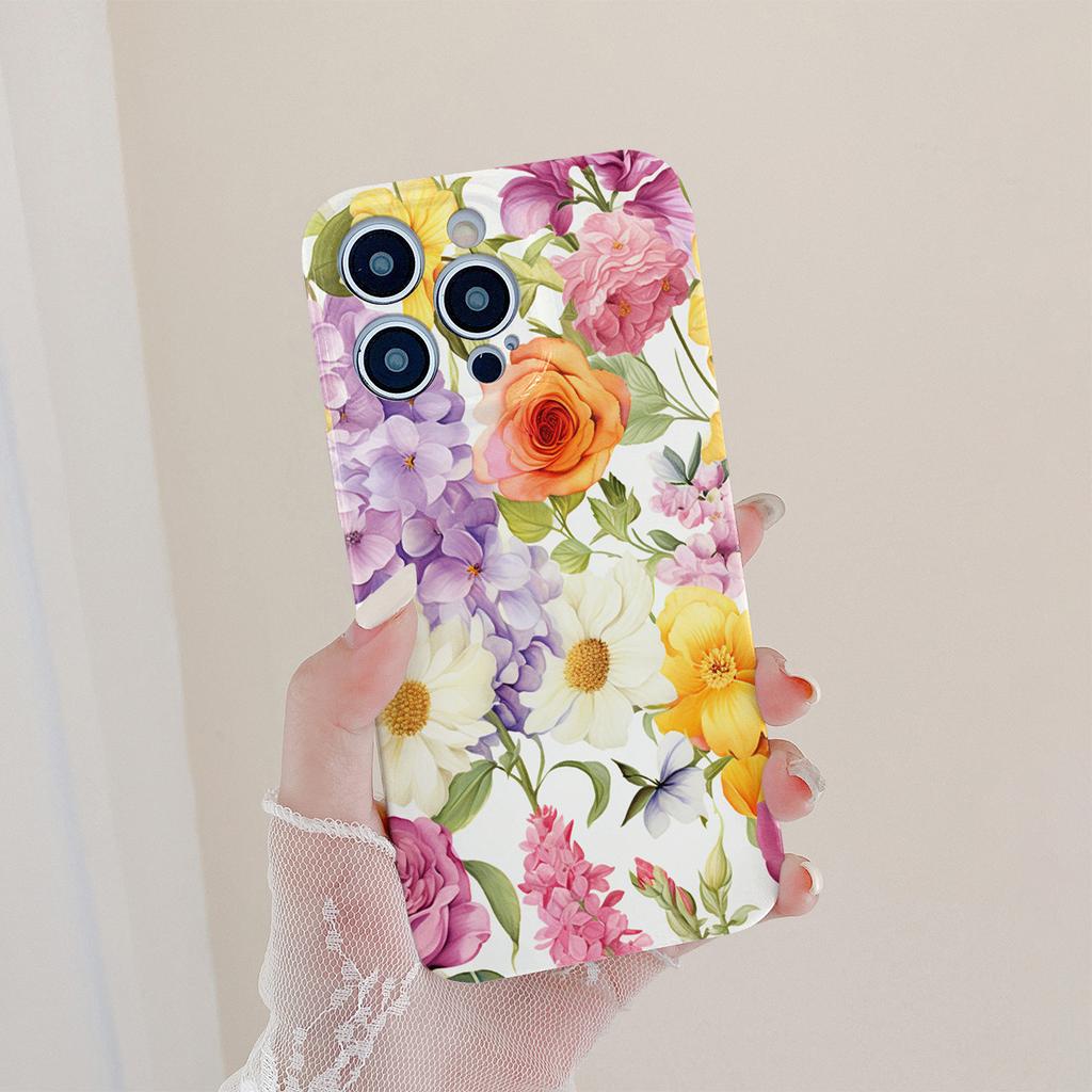 Buntes Blumenmuster 12 für Apple 11 Rundumschutz 14 Promax Handyhülle für IPhone 15 für Apple Handyhülle 13