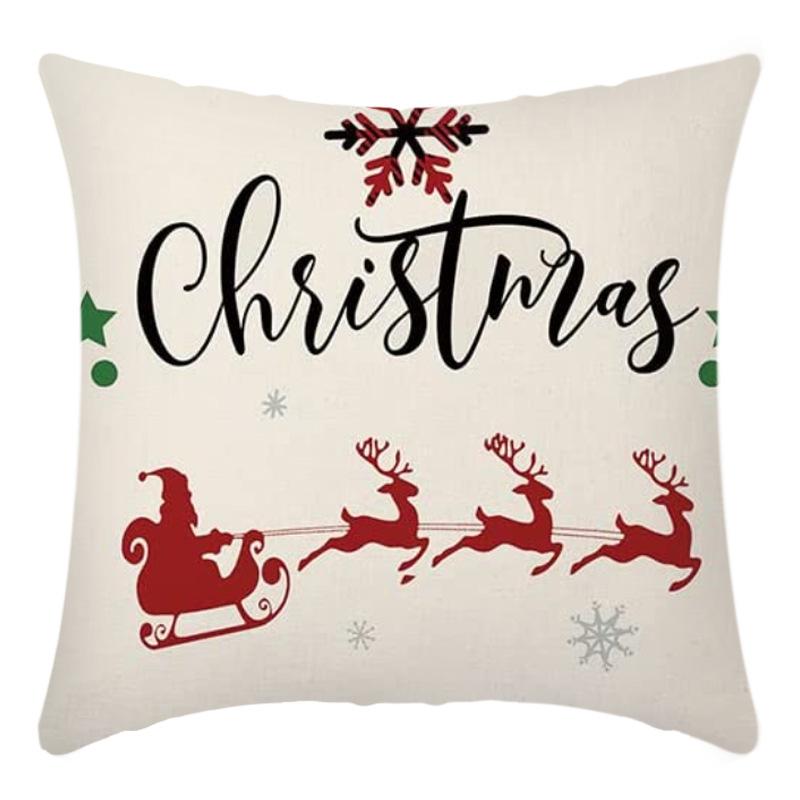 Weihnachts-Kissenbezug Pfirsichhaut Leinen Digitaldruck Kissen Santa Claus Kissen Kissenbezug