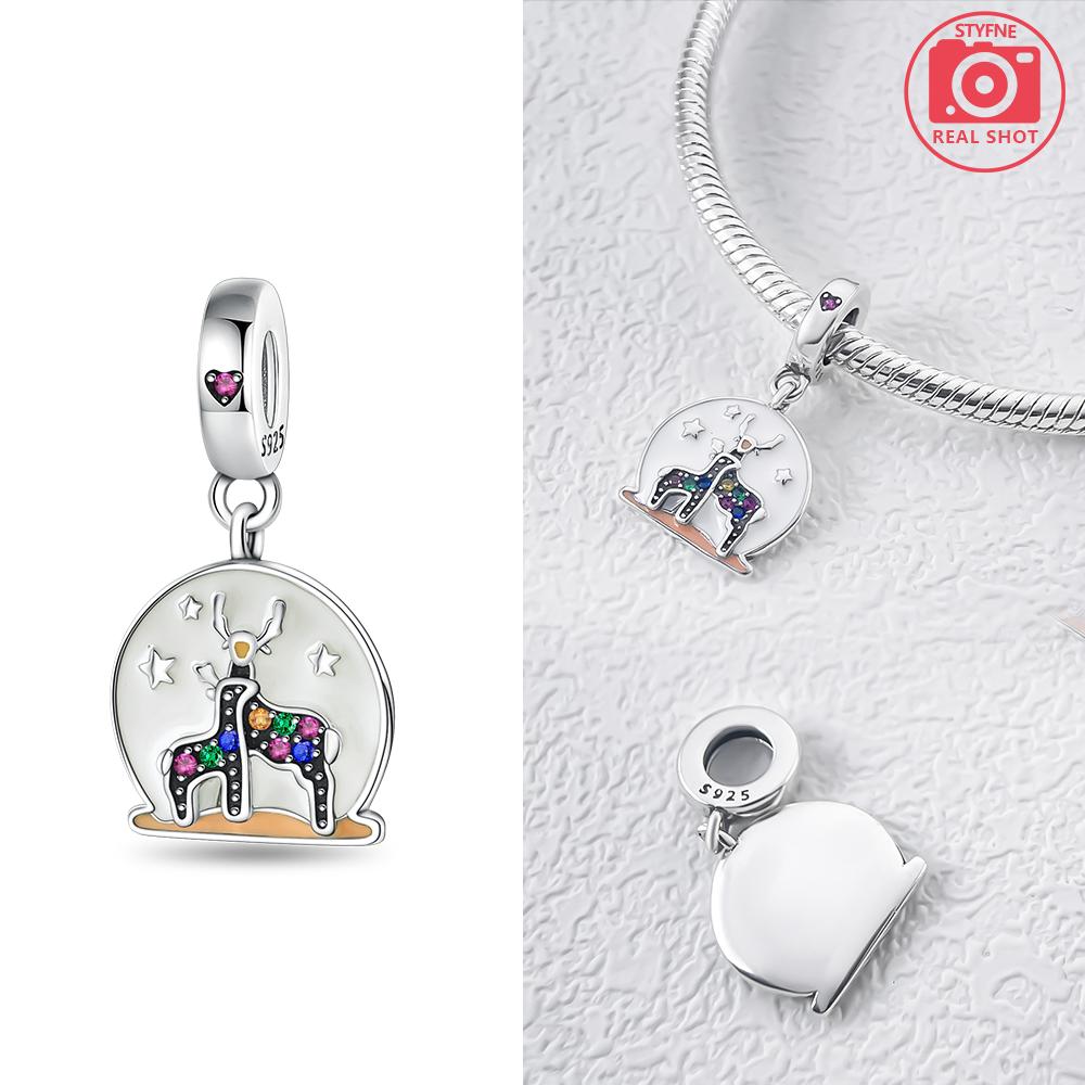 

Original Charms Copper Christmas Sweater Christmas Tree Snowflake Pendant Set Of Three Pieces Beads Fit Bracelet Women Gift