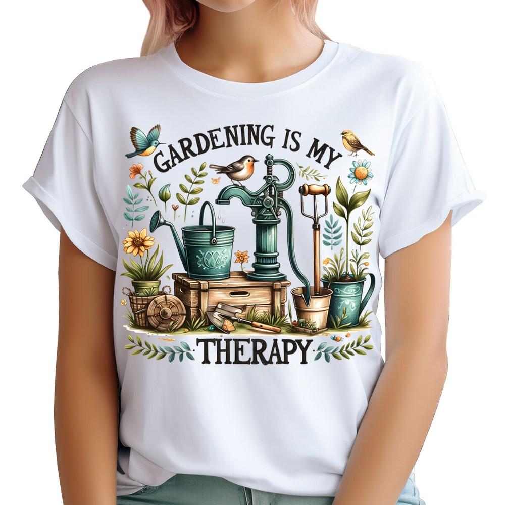 Gardening Is My Therapy Funny Garden Lover Gardeners Unisexs TShirts Top Ta91