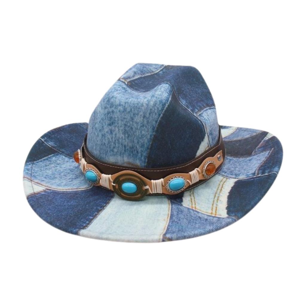 Travel Photography Vacation Stage Performance Jazz Hat Western Retro Cowboy Top Hat Ethnic Style Street Shot Felt Hat