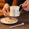 Set premium retro Iris cană de cafea ceramică farfurioară cană valoare înaltă suvenir rafinat ceașcă apă ceai de după-amiază