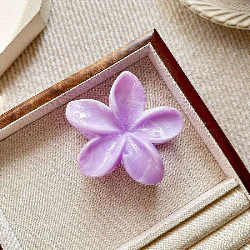 1Pcs Fashion Colorful Flower Hair Claw Clip Shark Ponytail Clip Temperament Hairpin Semi Tied Hair Clip Hair Accessories