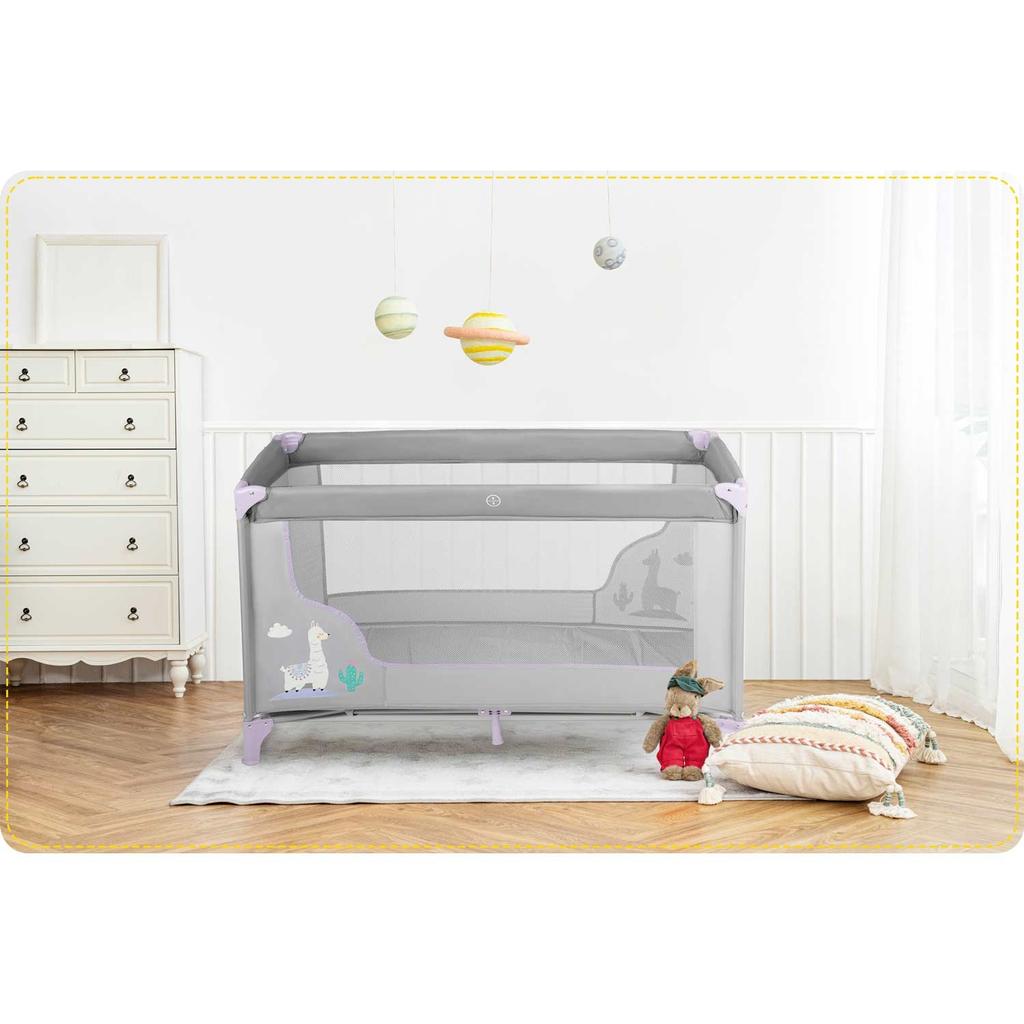 Travel Cot 125 X 65 X 78 Cm Rk-240 Gray-Lavender