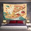 "Cheesy Pizza Slice Splash Art" Pattern Wall Hanging Tapestry Decorative Tapestry Home Decor for Bedroom and Living Room