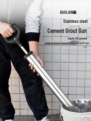 Stainless Steel Cement Mortar Caulking Gun & Grouting Syringe for Doors and Windows