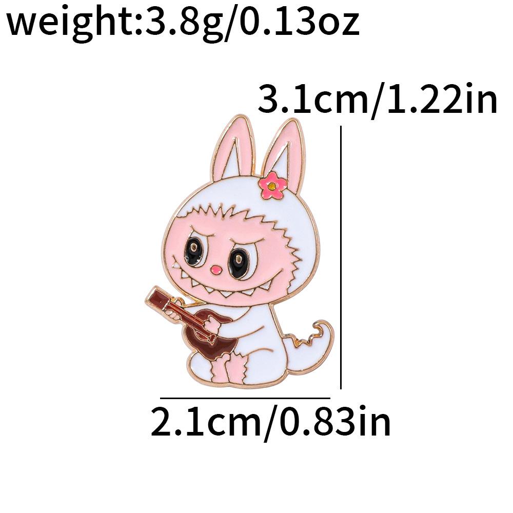 Creative Personality Labub Metal Badge Cute Rabbit Alloy Brooch Pin Decoration