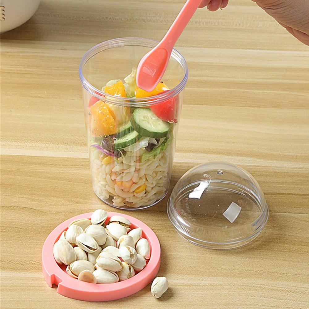 Salad Cup No Cross Flavor Be Easy To Carry About Food Grade Modern Style Lunch Box Yogurt Cup With Spoon Cover Plastic Cup
