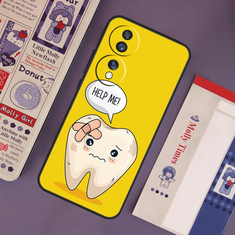 Cartoon Dentist Dental Teeth Case For Honor Magic 7 Lite 5 6 Pro Honor 200 Pro 50 70 90 X9b X9a X8b X8a X8 X9 X9c Cover