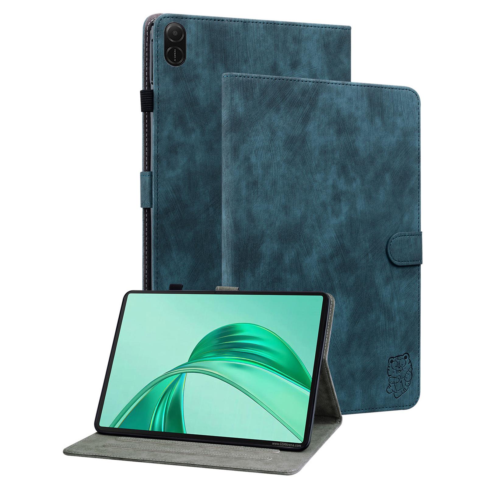 

Для чехлов Honor Pad X8a Чехол для планшета из ПУ кожи с тигровым принтом, устойчивый к царапинам Blue