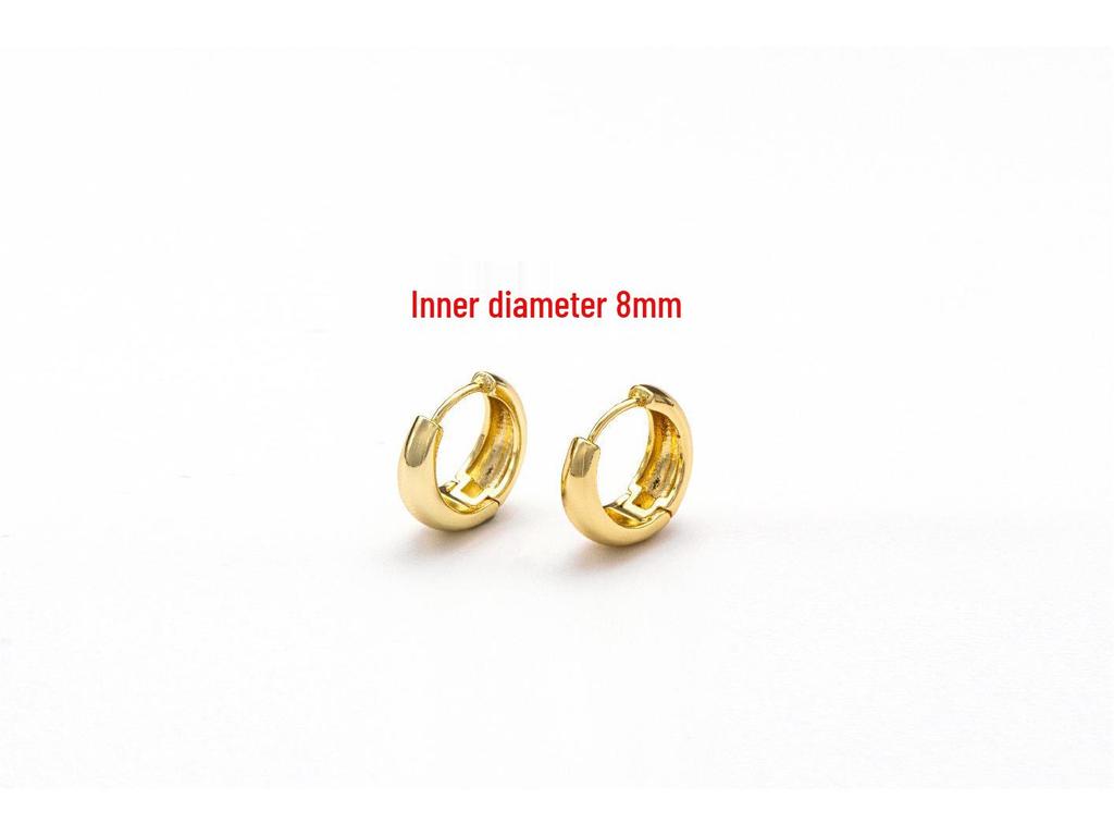 Orecchini a clip in rame color argento placcato oro 14k a forma di cerchio - Orecchini di alta qualità