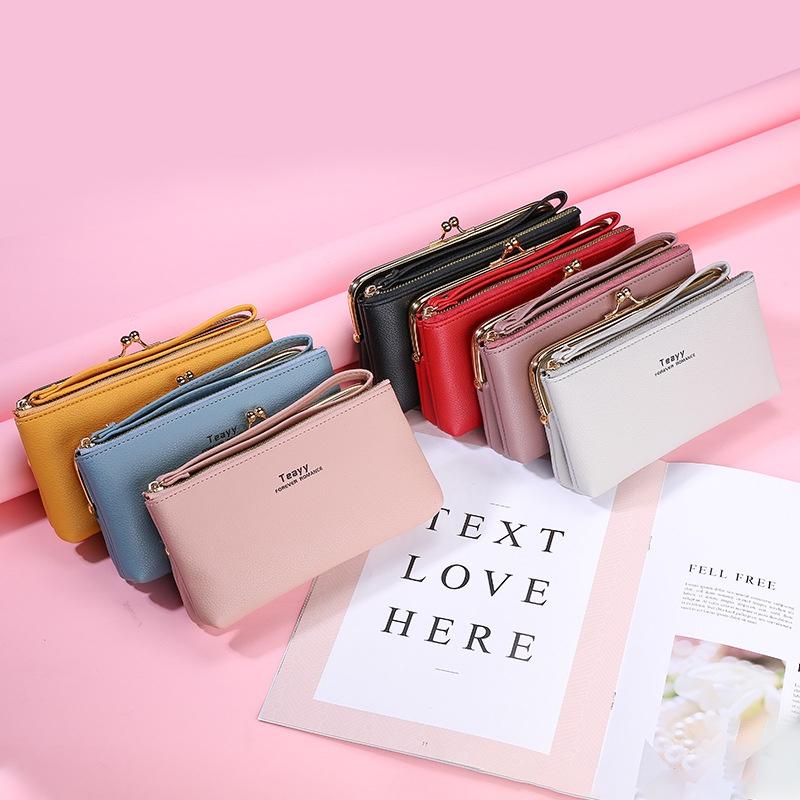 IELGY Women's Retro Coin Purse Long Fashionable Temperament Soft Leather