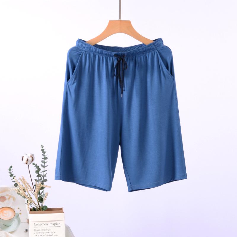 Pánské modální pětibodové spací šortky - Tenké, prodyšné, letní nadměrné domácí oblečení.