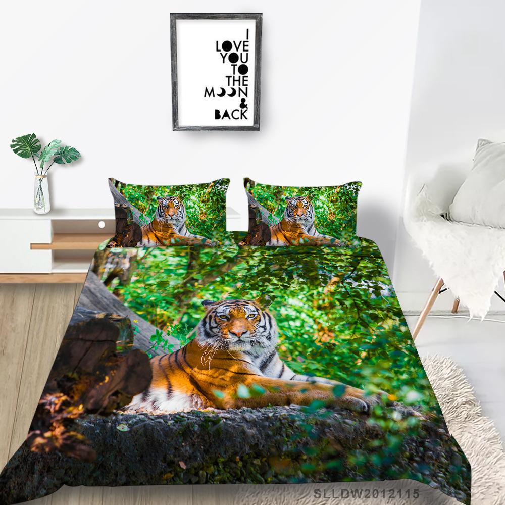 Fox Duvet Cover Set King/Queen Size Orange Lovely Fox Bedding Set For Kids Teens Boys Wild Animal 2/3Pcs Polyester Quilt Cover