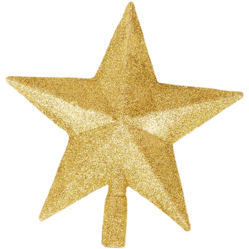 Goldener Glitzer Fünfzackiger Weihnachtsbaum Topper Stern Ornament