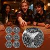 Partygeschenk Sechs-in-Eins Metall Drehende Würfel RPG Rollenspiel mit Sechs Verschiedenen Mustern Drehbarer Würfel D4/D6/D8/D10/D12/D20