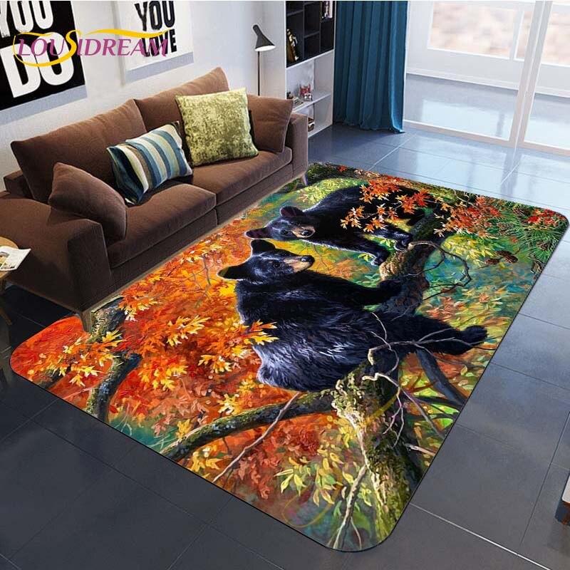 Tierteppich Cartoon Bär Muster Bereich Teppich Teppich Braunbär Fußmatten Teppich für Wohnzimmer Schlafzimmer Stuhl Matte Kinder Spielmatte