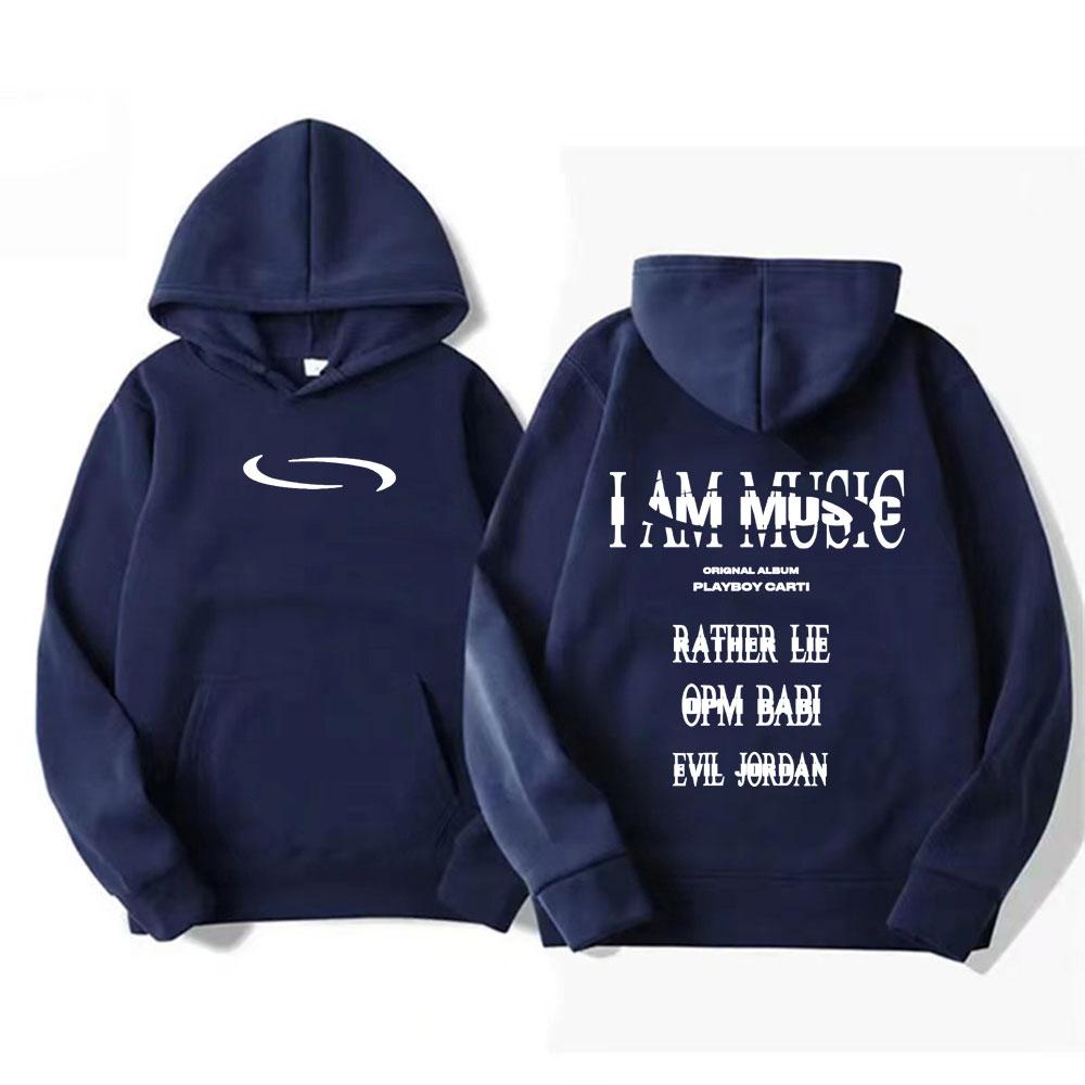 Playboi Carti I Am Music Album Hoodies Rather Lie Opm Babi Evil Jordan Print Hoodie Herren Übergroßer Pullover