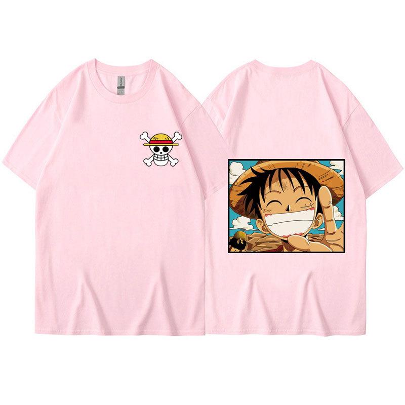 Anime ONE PIECE Mens T-shirt Harajuku Luffy Manga Graphic Tops Tees Shirt Cosplay Cotton Cartoon Tshirts Unisex Casual Summer Streetwear
