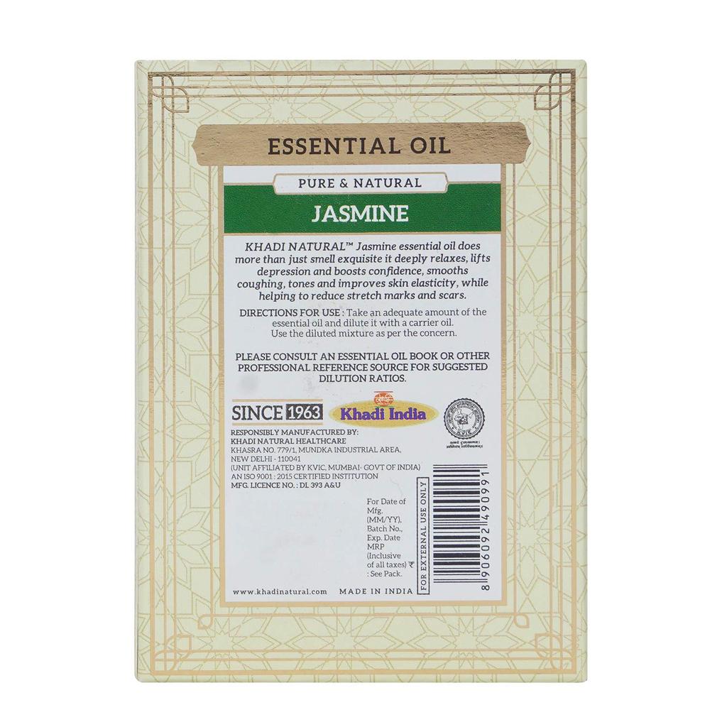 KHADI NATURAL Jasmine Essential Oil 15 Ml For Aromatherapy Diffuser Massage Oil And Relaxing Home Fragrance