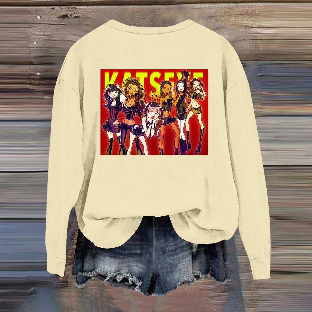 Women's Fashion Casual Long Sleeve Loose Printed Sweatshirt