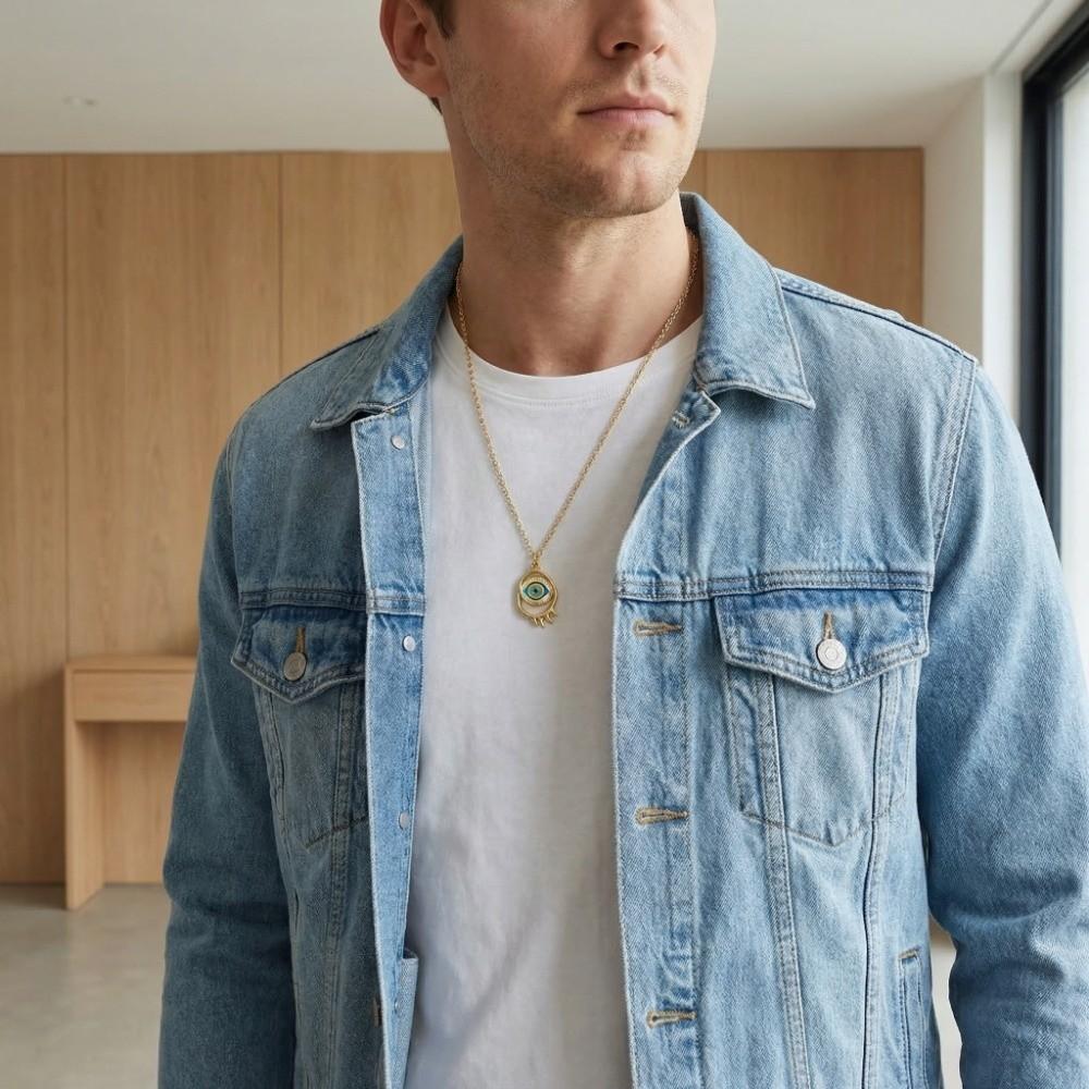 Pendant Glaze Luxury Necklace Copper Resin Banquet Clothes Neck Chain Devil's Eye Necklace  Girls