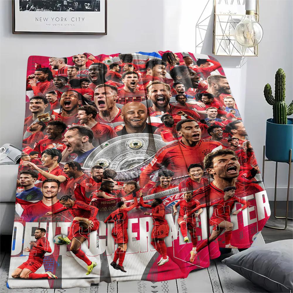 1pz Coperta in Flanella con Stampa Bayer 04 Leverkusen, Alta qualità Confortevole per Tutte le Stagioni, Decorazione per la Casa, Calore e Comfort, Perfetta per Regali di Natale11