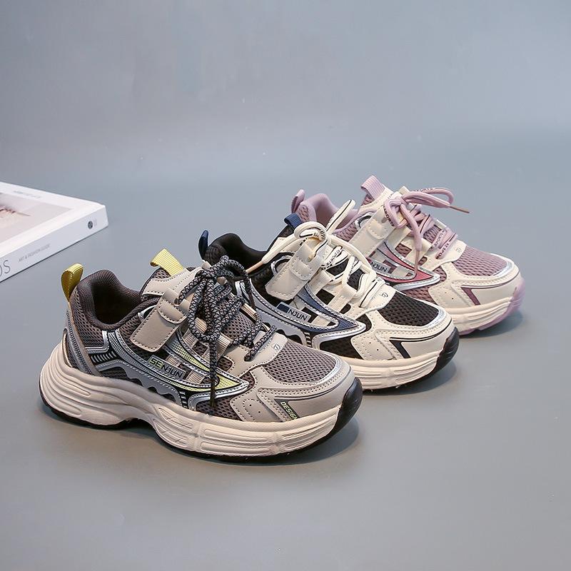 Girls casual sports shoes 2025 autumn new fashion boys dad shoes non-slip soft-soled breathable running shoes