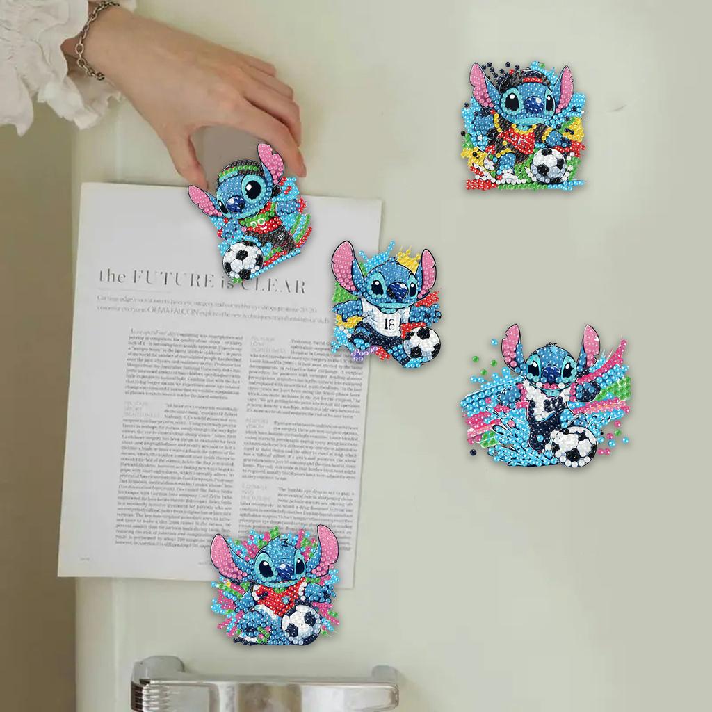 6Pcs Little Football Player Diamond Art Fridge Magnet Diamond Painting Refrigerator Magnet Diamond Painting Fridge Magnet for Adults Beginners