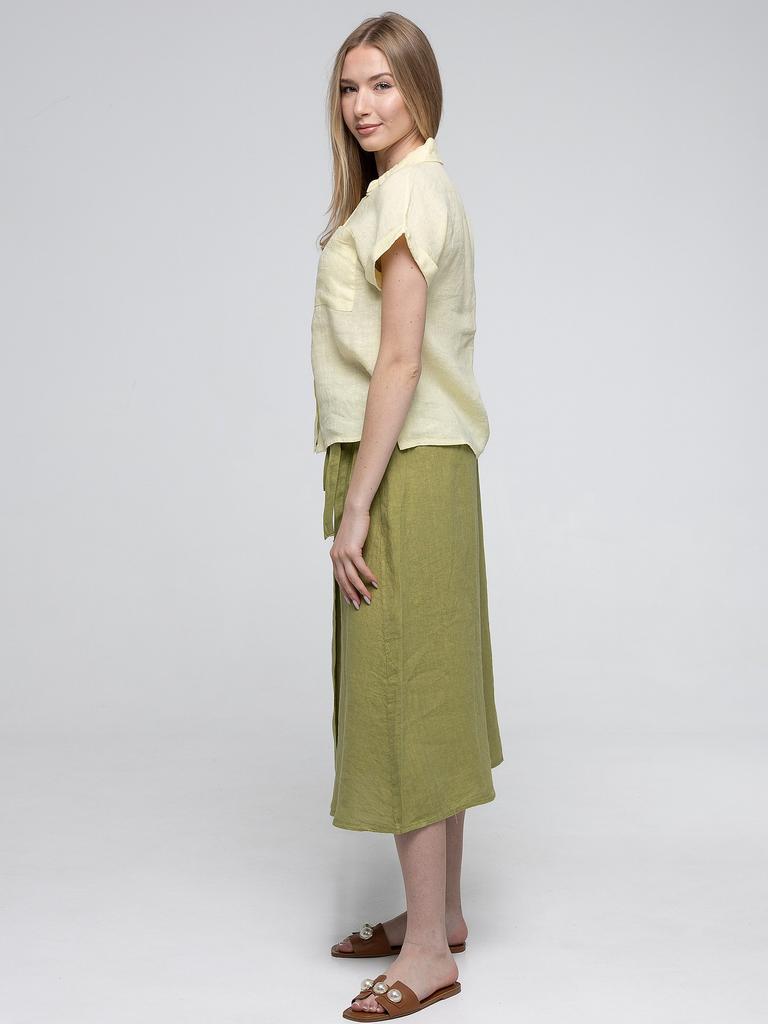 WOMEN' LINEN SHIRT BLOUSE WITH POCKET