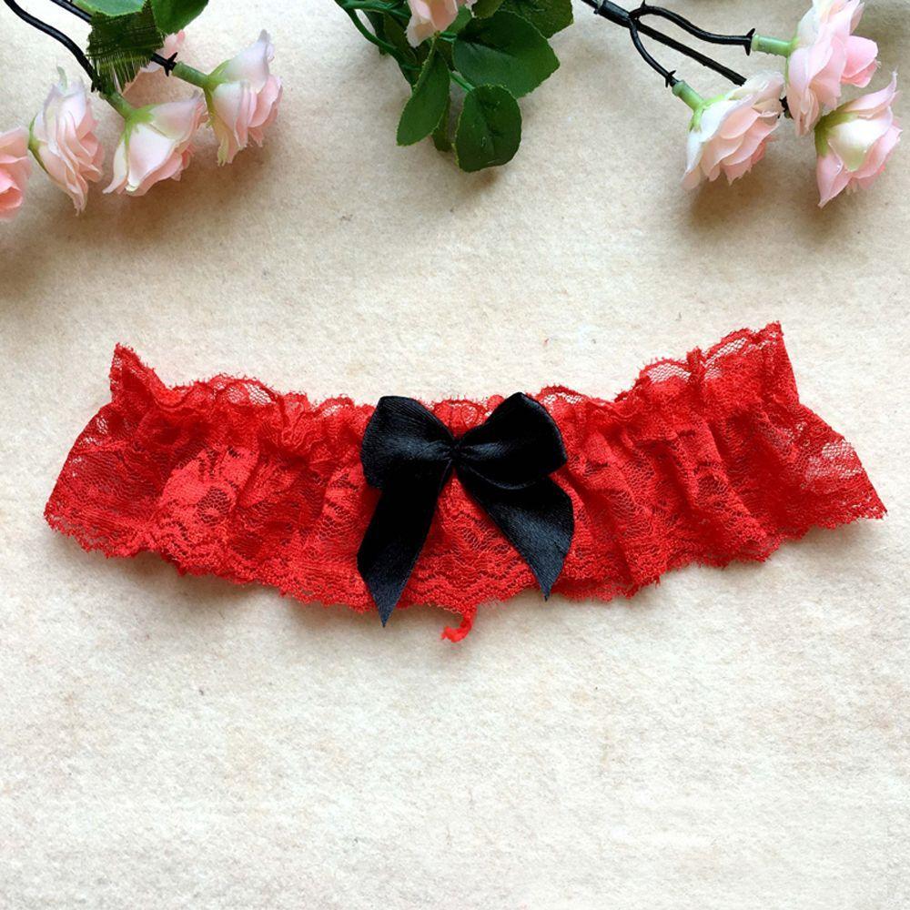 Lovely Women Thigh Bow Wedding Cosplay Sexy Lace Garter Belt Bowknot Leg Ring