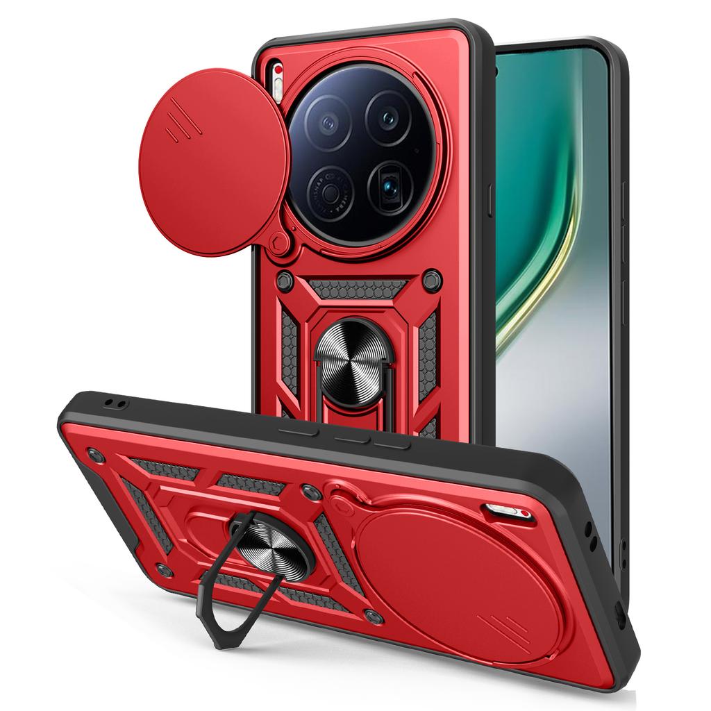 For TECNO Camon 40 Premier 5G Case with Slide Camera Lid PC+TPU Kickstand Phone Cover