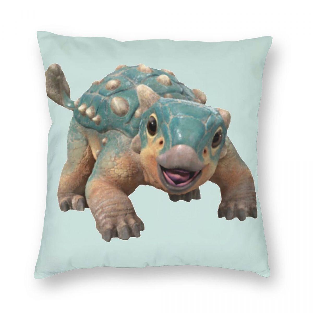 Bumpy Ankylosaurus Magniventris Pillowcase Polyester Linen Velvet Pattern Zip Decor Sofa Seater Cushion Cover Peach skin 18*18(CM)-1Pcs