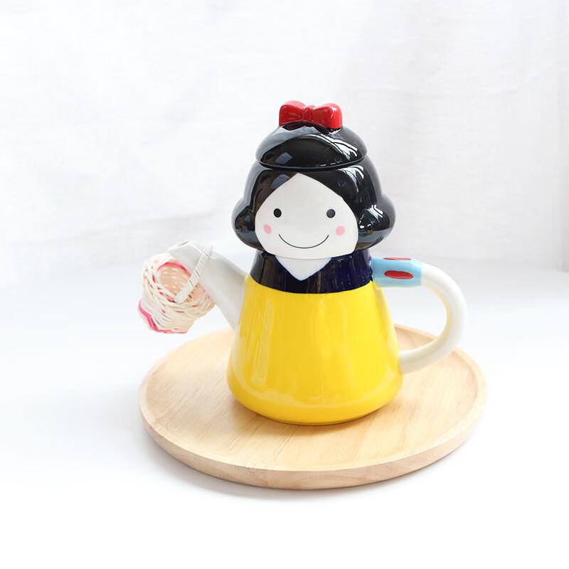 Snow White Ceramic Teapot & Cup Set with Infuser