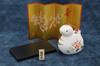 Yakushi Kiln 2025 Zodiac Year of the Lucky Suzushi Clay Good Luck Snake, Nishiki-sai Design, (Large Bell) (Includes Sticker)