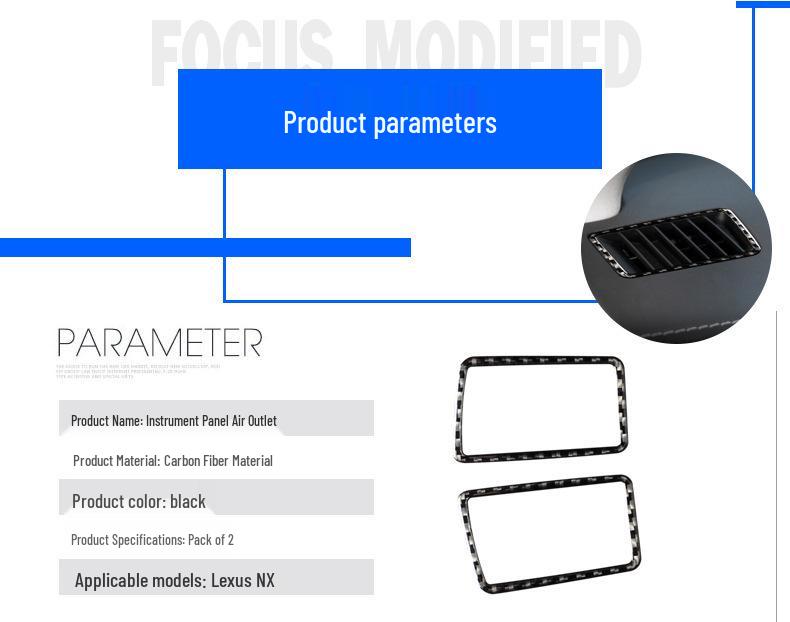 Lexus NX200/NX300 Samolepky na palubní desku s výdechy vzduchu z uhlíkových vláken