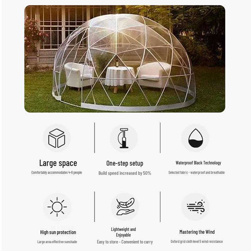 Luxury Geodesic Dome Tent: Transparent Starry Sky Bubble for Outdoor Homestay