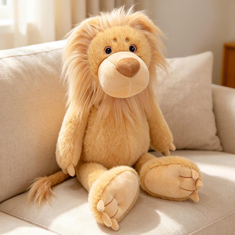 40/50cm Stuffed Lion Plush Toy Soft Yellow Pink Female Male Cartoon Animal Huggable Plushie Companion Gift