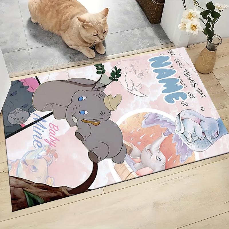 Custom Name "Baby Dumbo Adventure" Carpet Rug Customizable Soft Washable Anti-Slip Home Living Room Sofa Mats Personalized Rug. 0909387